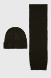 Barbour căciulă și fular Carlton Fleck Beanie &amp; Scarf Gift Set culoarea verde MGS0047