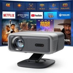 Videoproiector 1080P Full HD, WiFi 6, Bluetooth 5.2, 28000 Lumeni, Audio Dolby, Focalizare Automata, Corectie Trapezoidala, Suporta 4K, Rezolutie 1920