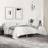 Gossi cadru de pat, negru, 200x200 cm, lemn prelucrat si metal