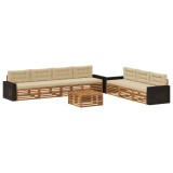 vidaXL Set de canapele de exterior 8 pcs Natural și Bej 3383126