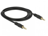 Cablu stereo jack 3.5mm 4 pini Negru T-T 2m, Delock 83436