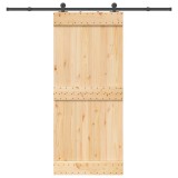 vidaXL Ușă glisantă cu set feronerie, 90x210 cm, lemn masiv de pin