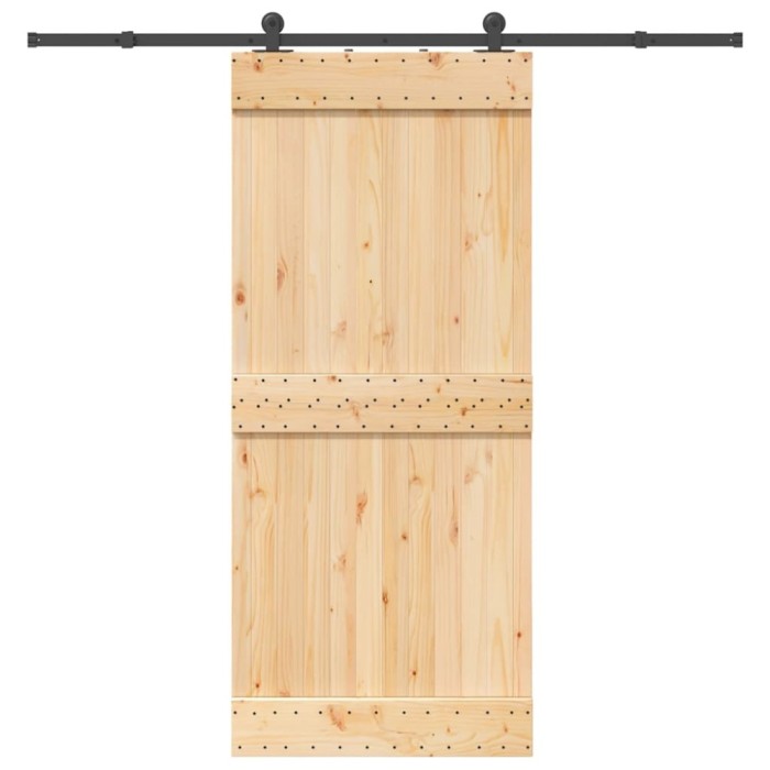 vidaXL Ușă glisantă cu set feronerie, 90x210 cm, lemn masiv de pin 3332673