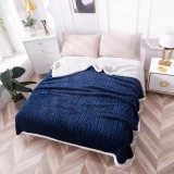 Cumpara ieftin Patura Cocolino cu Blanita, Model Tricotat, Bluemarin - PIT116