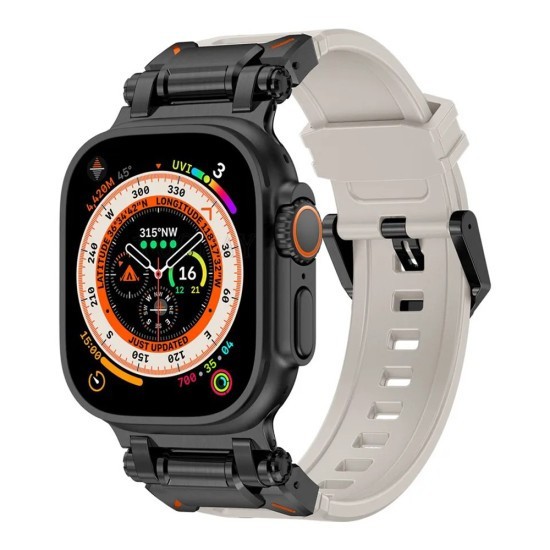 Curea pentru Apple Watch 1/2/3/4/5/6/7/8/9/SE/SE 2/Ultra/Ultra 2 (42/44/45/49mm) - Techsuit Watchband (W064) - Titanium Black Gray