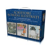 Cumpara ieftin Scriitori rom&acirc;ni ilustrați. 10 capodopere ale literaturii rom&acirc;ne pentru copii. Cutie cadou