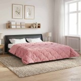 vidaXL Duvet de iarnă Roz 200 x 200 cm Microfibră și fleece Teddy 42026340