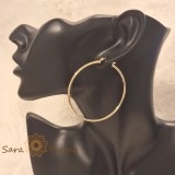 Cercei rotunzi Stralucire Clasica 5 cm, placati cu aur, SaraTremo