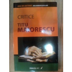 CRITICE de TITU MAIORESCU , 2007
