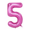 Balon din folie flippy, cifra 5, 81 cm, pentru aer sau heliu, bulk, mov