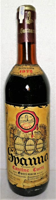 Z 16 VIN ROSU SPANNA CANTINE CURTI, GATTINARA, Recoltare 1972 CL 72 GR 13