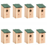 VidaXL Căsuțe de păsări, 8 buc., 12x12x22 cm, lemn