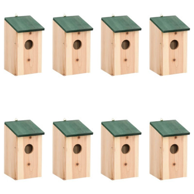 vidaXL Căsuțe de păsări, 8 buc., 12x12x22 cm, lemn foto
