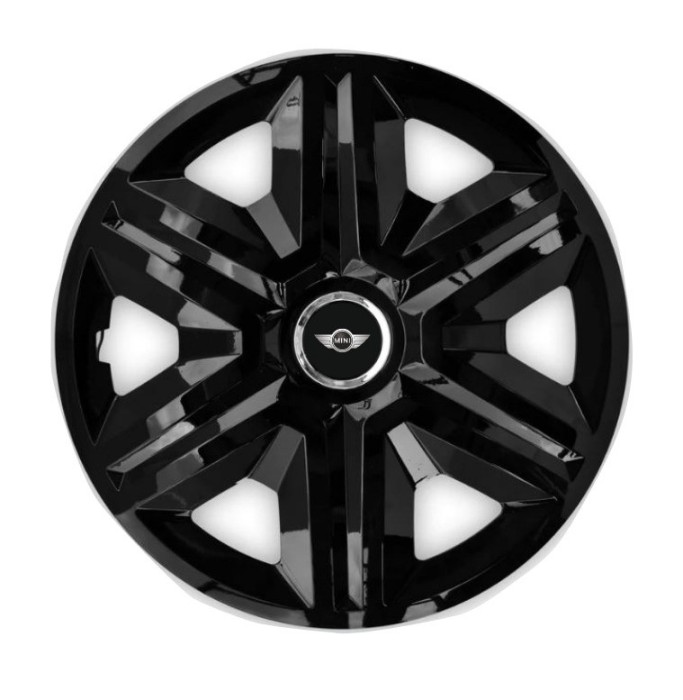 Set 4 capace roti hubcaps fast black R16 pentru gama auto Mini Cooper