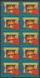 1948 SUA - Bloc de 10 vignete de Craciun + Campanie Anti Tuberculoza, TBC, Medical, Nestampilat