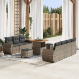VidaXL Set de canapele pentru grădină 10 pcs Gri poliratan
