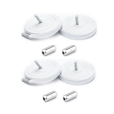 Set 4 sireturi reglabile cu 4 prinderi metalice la capete - Alb foto