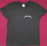 Tricou de fete,girlie Metallica -Logo XS,S,M,L,XL cambrat, Negru, Bumbac