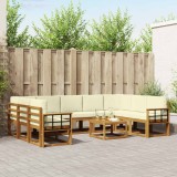 vidaXL Set de canapea cu pernă 10 pcs Natural și Crem 3367028