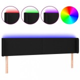 Cumpara ieftin Tablie de pat cu LED, negru, 163x16x78/88 cm, textil