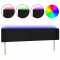 Tablie de pat cu LED, negru, 163x16x78/88 cm, textil