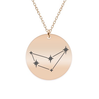 Colier argint 925 placat cu aur Roz personalizat cu constelatii - Capricorn foto