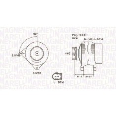 Alternator Vw Multivan T5 (7hm, Touareg (7la, Transporter T5 Box (7ha, Transporter T5 Bus (7hb, Transporter T5 (7jd, 2.5 TDi, 2.5 TDI 4motion, 2.5 R5