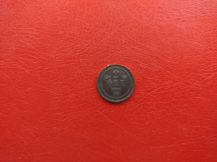 SUEDIA - Moneda 2 ORE 1902 ( bronz )