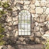 Oglinda de gradina, nisipiu, 90x45 cm, fier, pentru uz exterior GartenMobel Dekor, vidaXL