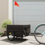 Remorca pentru biciclete, negru, 45 kg, fier GartenMobel Dekor, vidaXL