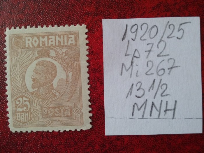 1920- Romania- Ferd. b. mic Mi267-brun-MNH