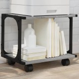 Cumpara ieftin Suport imprimantă 2 niveluri gri sonoma 41x28x33,5 cm lemn
