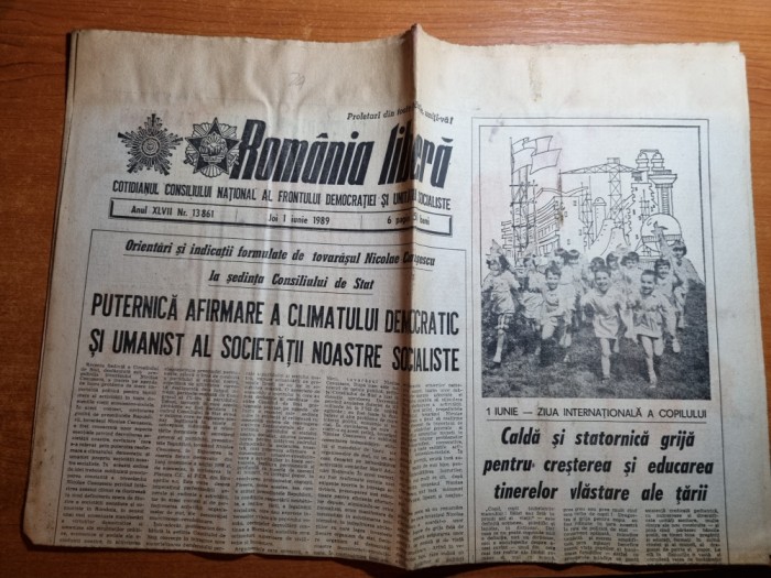 romania libera 1 iunie 1989-ziua internationala a copilului