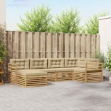 vidaXL Set de canapele de exterior cu pernă 6 pcs Alb și Bej Poliester 3390748
