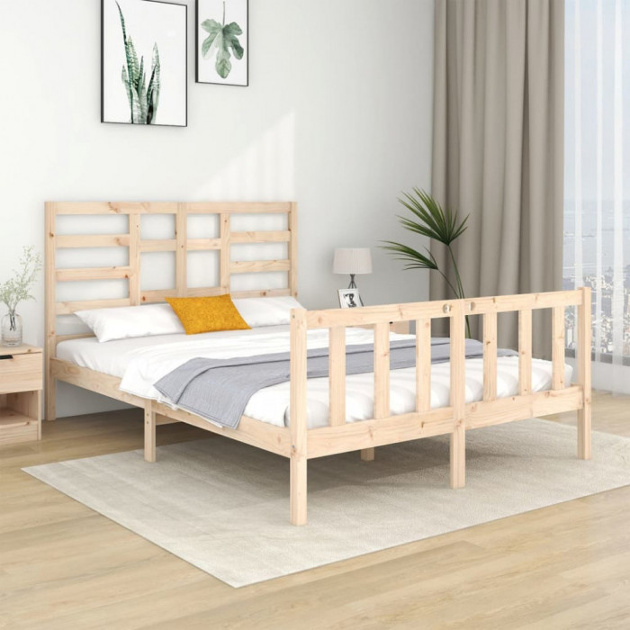 Cadru de pat, 140x190 cm, lemn masiv GartenMobel Dekor