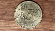 Germania - moneda de colectie - 50 euro cent 2002 A D F G -Prima harta a Europei
