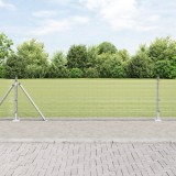 VidaXL Gard din Fiare Sudate cu 7 St&acirc;lpi Flanșați 0.4x10 m Oțel Galvanizat