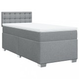 Cumpara ieftin Pat continental cu saltea, gri deschis, 80x200 cm, textil
