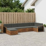 vidaXL Set de canapele de exterior cu pernă 7 pcs Natural și Antracit 3383625