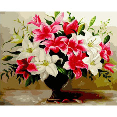 Kit pictura pe numere cu flori, Beautiful lilies foto