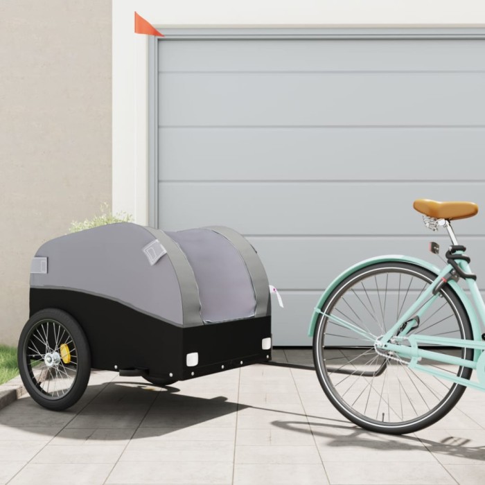 Remorcă pentru biciclete, negru și gri, 45 kg, fier