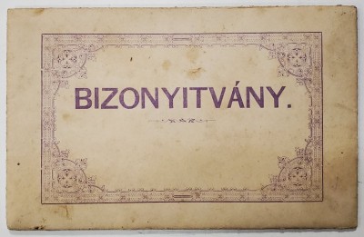 SCOALA CIVILA DE FETE , ORAVITA , CERTIFICAT DE ABSOLVIRE A CLASEI A - IV -A , TEXT IN MAGHIARA SI GERMANA , 1879 foto