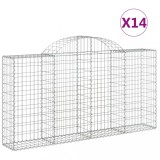 Cumpara ieftin Cosuri gabion arcuite 14 buc, 200x30x100/120 cm fier galvanizat