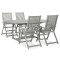 Gossi set mobilier de gradina, 5 piese, gri, lemn masiv de acacia