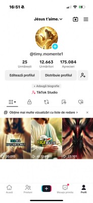 Cont TIK TOK 12.600 urmăritori monetizat foto