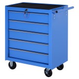 HOMCOM Carucior de Atelier cu 5 Sertare pentru Ustensile de Lucru 67.5x33x77cm