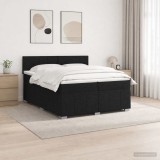 Cumpara ieftin Pat boxspring cu saltea Negru 200 x 200 cm Tesatura