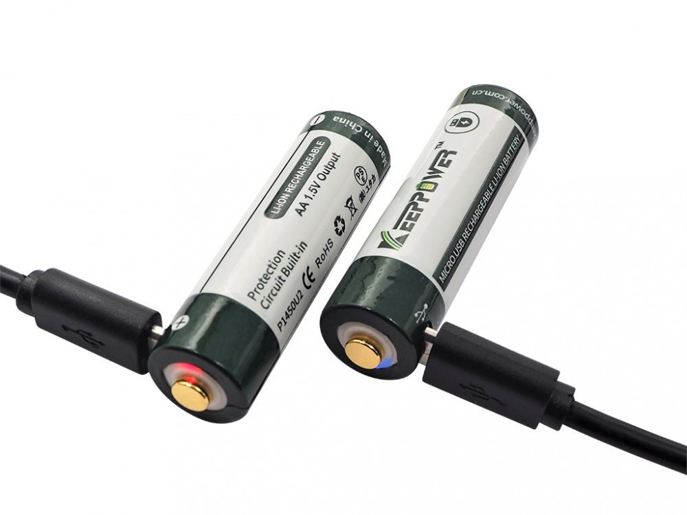 Set 2 acumulatori 1.5V, AA Li-Ion, 2260 mAh, cu incarcare micro USB -  Keeppower | Okazii.ro