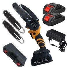 Fierastrau (drujba) de mana cu lant, 2 acumulatori 36V, 1 lama 2 lanturi, 4 inch, ergonomic si usor