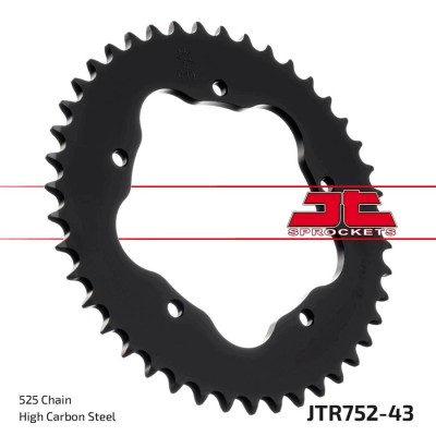 MBS Pinion spate Z43 525, Ducati 939 Hypermotard/Hyperstrada 2016-2018, negru, Cod Produs: JTR75243 foto
